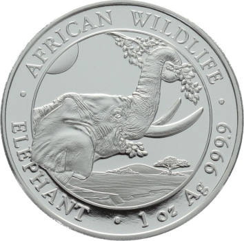 Somalia 100 Schilling Silber 2023 Elefant - 1 Unze Feinsilber